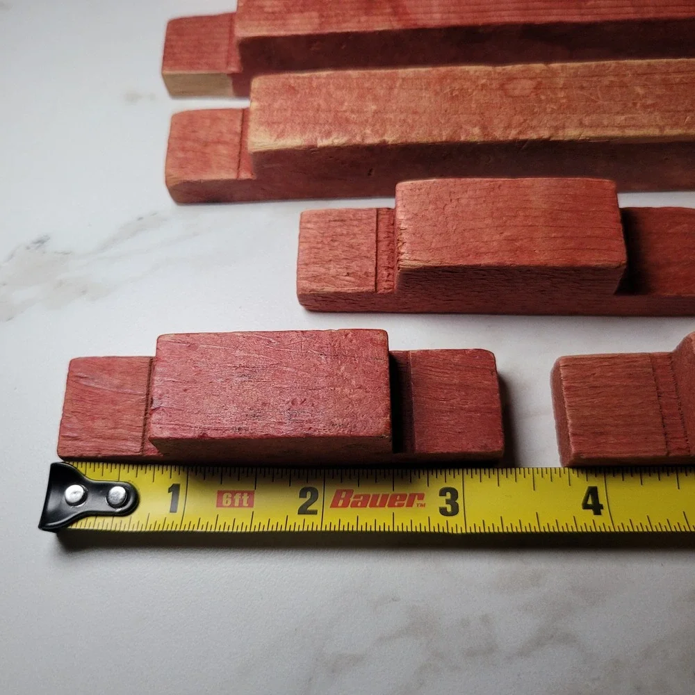 Vintage Lincoln Logs Wooden Blocks Notch‎ Square Replacement Building Toy 6 Pcs